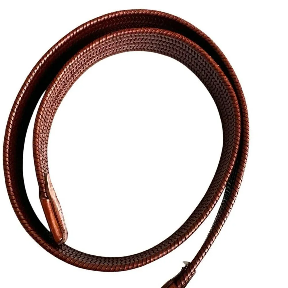 Italian leather Woven Stretch Leather Belt